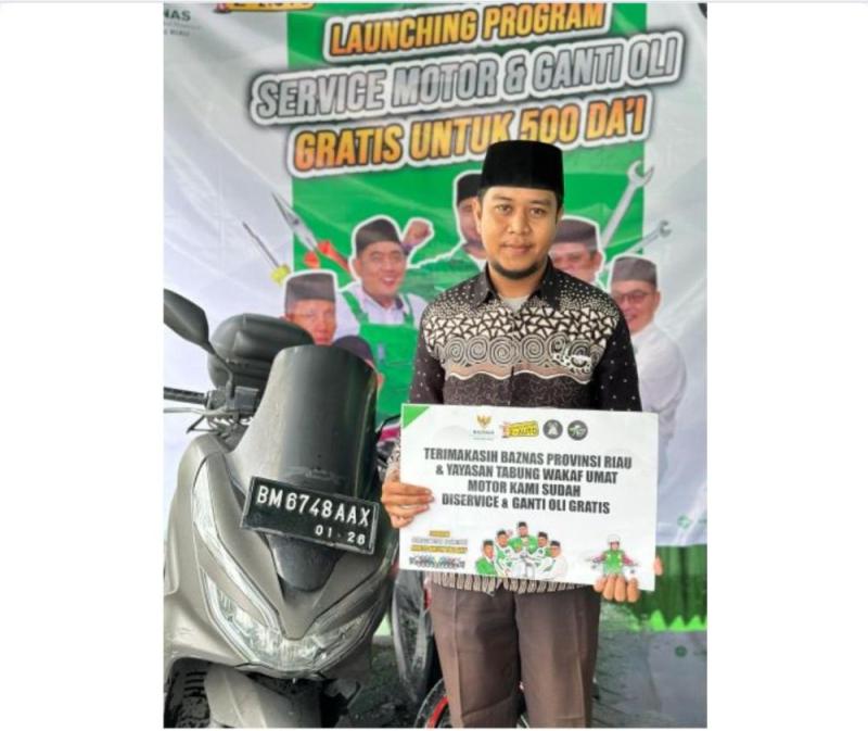 Baznas Riau Sediakan Servis dan Ganti Oli Gratis Bagi 500 Dai