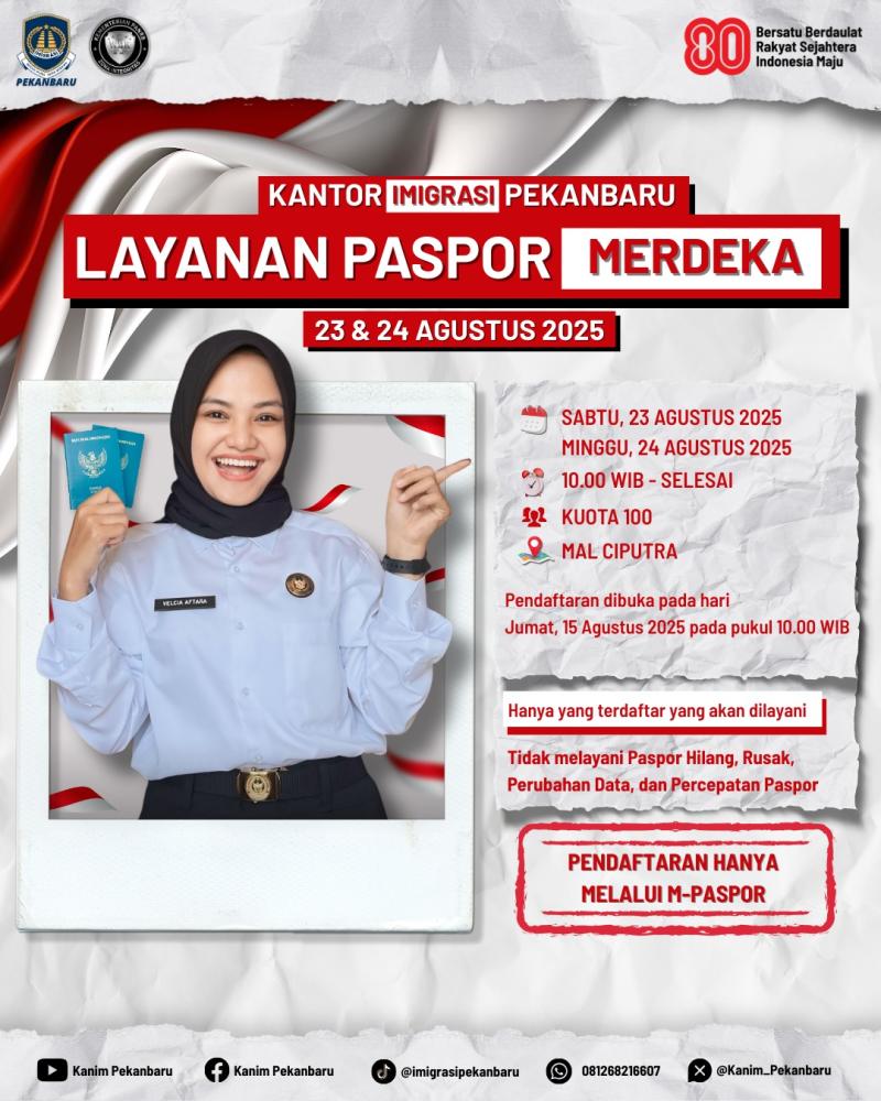Rayakan Kemerdekaan dengan Layanan Paspor Merdeka di Mall Ciputra Pekanbaru