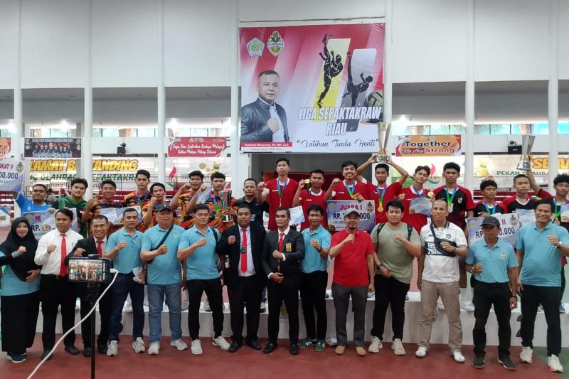Atlet Kampar Raih Juara Pertama Liga Sepak Takraw Riau