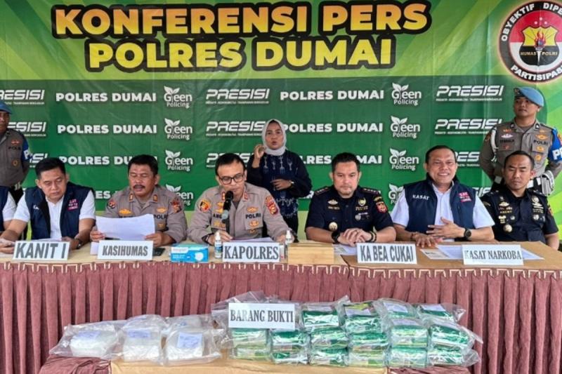 4 Pelaku Penyelundup 32 Kg Sabu dari Malaysia ke Dumai Ditangkap