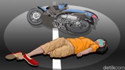 Terjatuh, Kepala Pengendara Motor Terlindas Pick Up