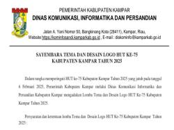 Ayo Ikut Berkreasi, Sayembara Tema dan Desain Logo HUT ke-75 Kabupaten Kampar